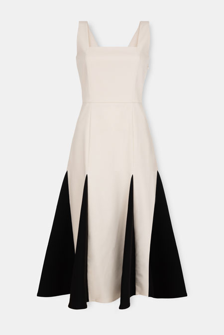 Midi haljina sa širokim bretelama Tiffany Production